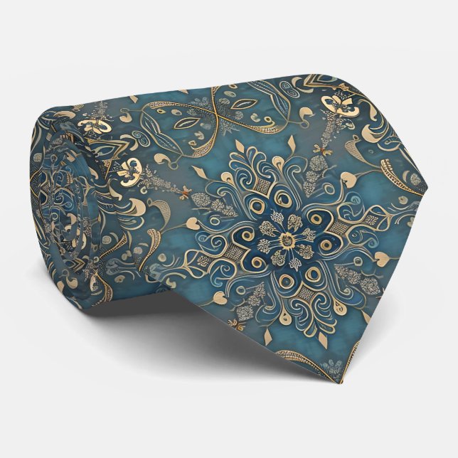 in blue neck tie (Rolled)