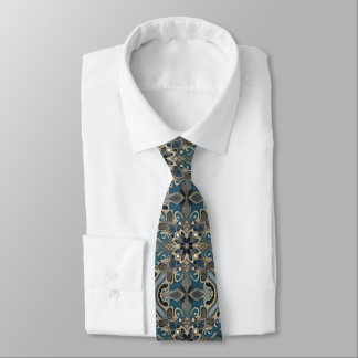 in blue neck tie