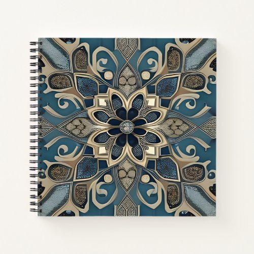 in blue notebook