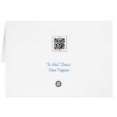 In blue, Zinnia card, flower (Back Horizontal)