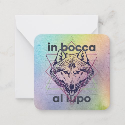 In bocca al lupo good luck castmate opening night note card