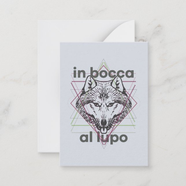 In bocca al lupo note card (Front)