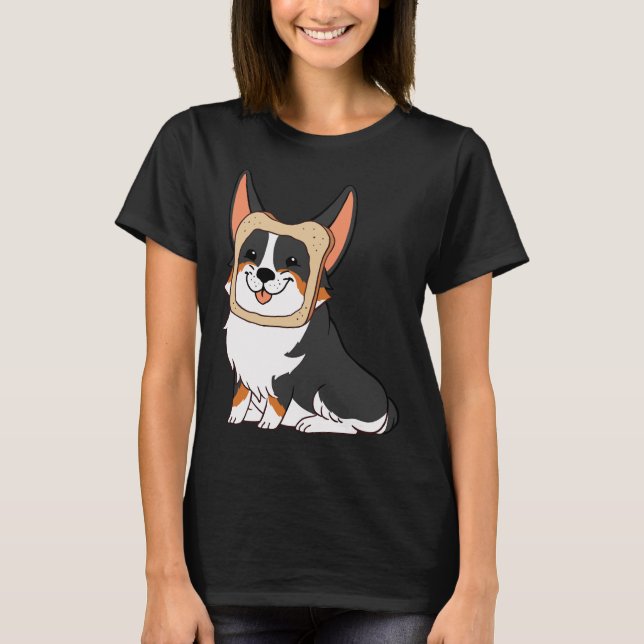 In Bread Corgi Black T-Shirt (Front)