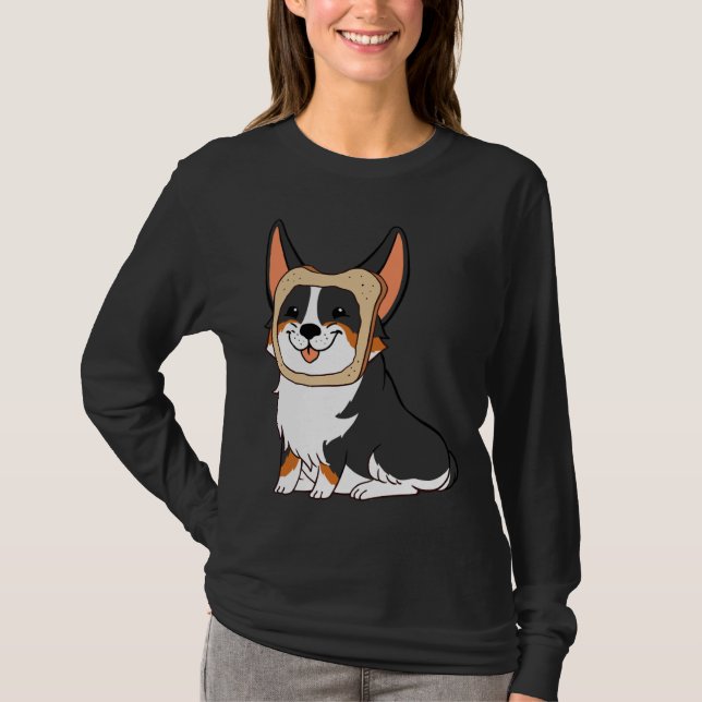 In Bread Corgi Black T-Shirt (Front)