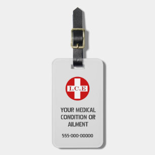 In Case Emergency Personalize medical info Luggage Tag