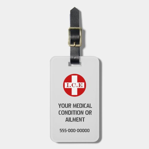 In Case Emergency  Personalize medical info Luggage Tag
