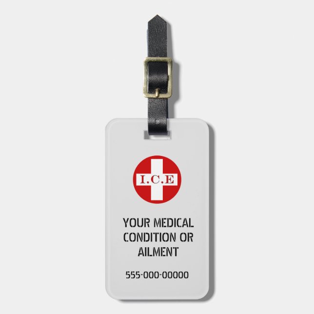 In Case Emergency | Personalize medical info Luggage Tag (Front Vertical)