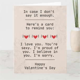 "In Case I Don't Say It Enough" Valentine's Day Card