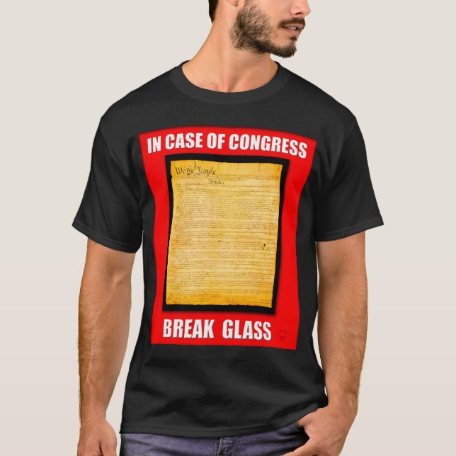 In Case Of Congress Break Glass (US Constitution) T-Shirt (Front)