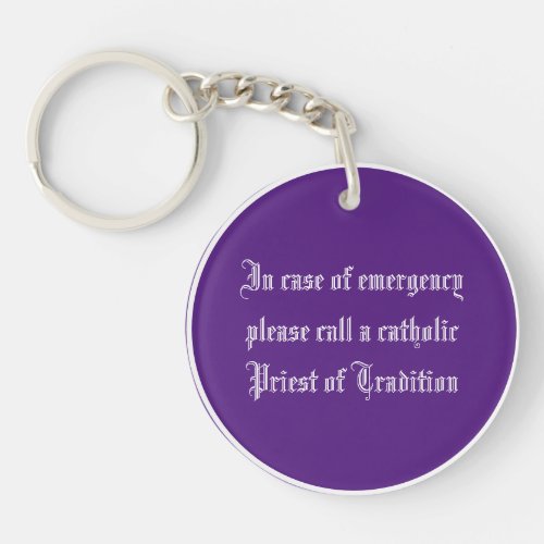 in case of emergency call a cathol keychain