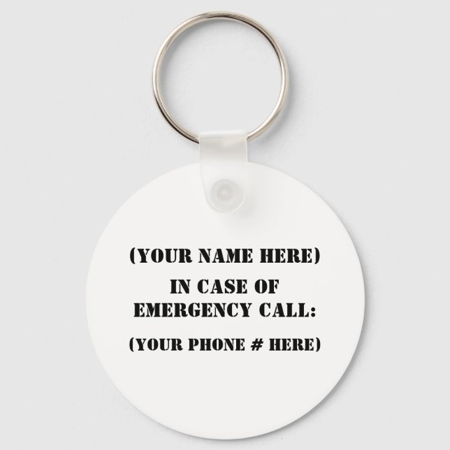 In Case Of Emergency Keychain (Front)
