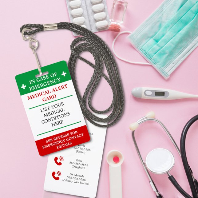 In case of emergency medical condition ICE card Badge (Creator Uploaded)