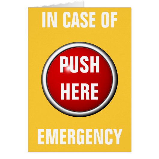 in case of emergency push here cards (Front)