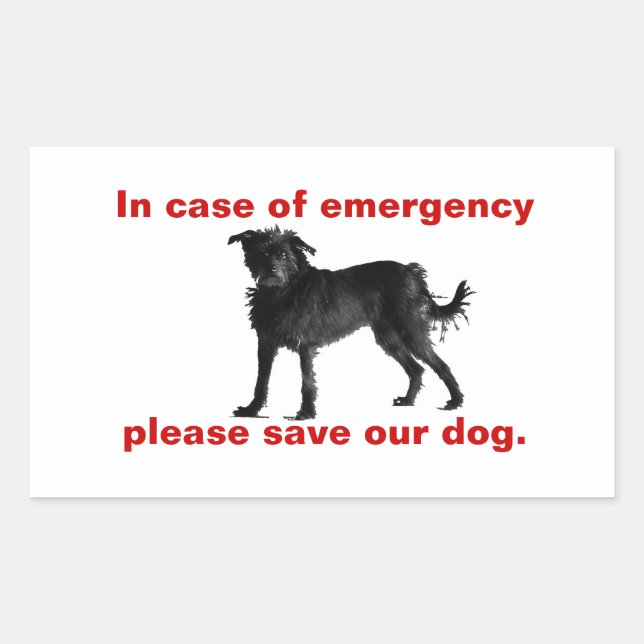 In case of emergency save our dog rectangular sticker (Front)