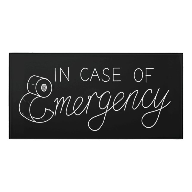 In Case of Emergency Sign (Classic Front)