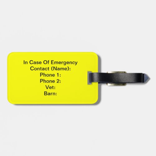 In Case Of Emergency Tag