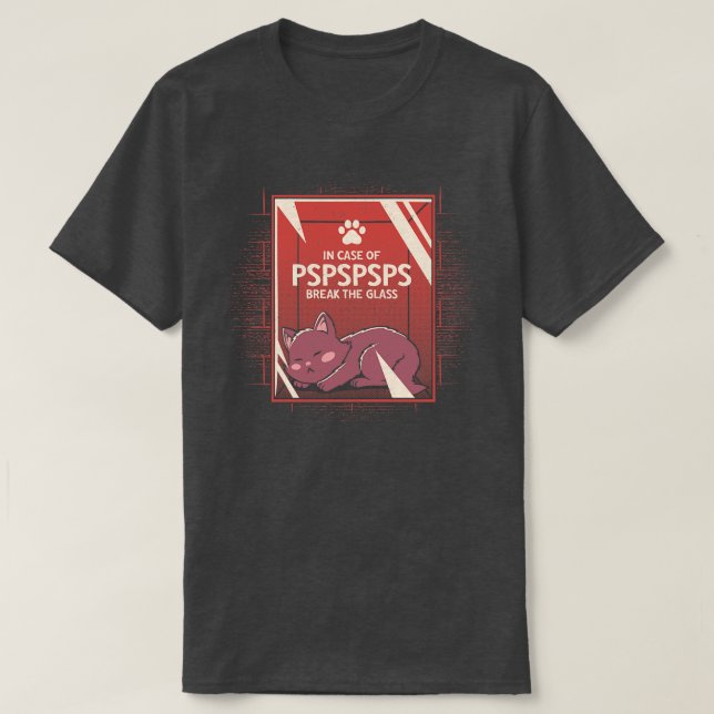 In Case of Nightmares Break The Glass Cat by Tobe  T-Shirt (Design Front)