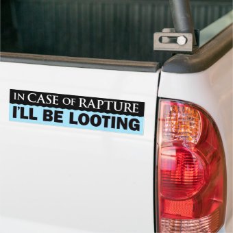 In Case Of Rapture Bumper Sticker | Zazzle