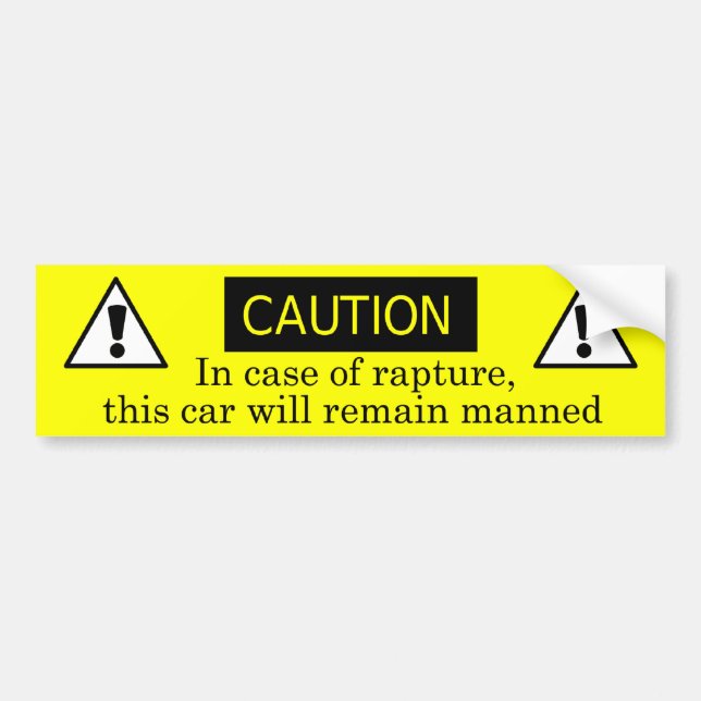 In case of rapture bumper sticker (Front)