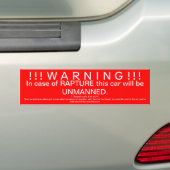 In case of RAPTURE Bumper Sticker | Zazzle