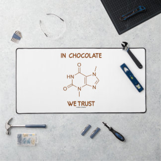 In Chocolate We Trust Theobromine Molecule Desk Mat