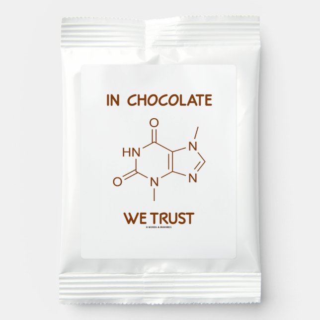 In Chocolate We Trust Theobromine Molecule Hot Chocolate Drink Mix (Front)