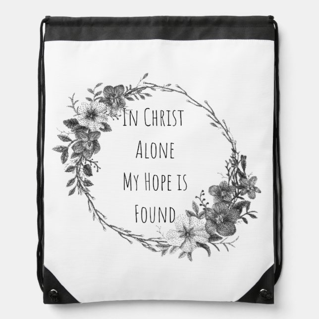 In Christ Alone Drawstring Bag (Front)