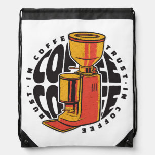 In Coffee we trust Drawstring Bag