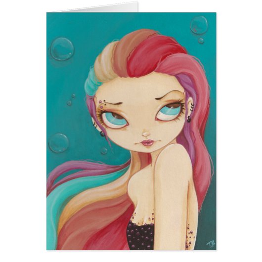 In Color - fairy mermaid punk rainbow card (Front)