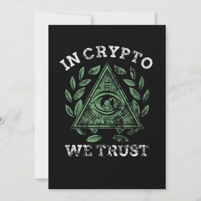 In Crypto We Trust Bitcoin Cryptocurrency Invitation (Front)
