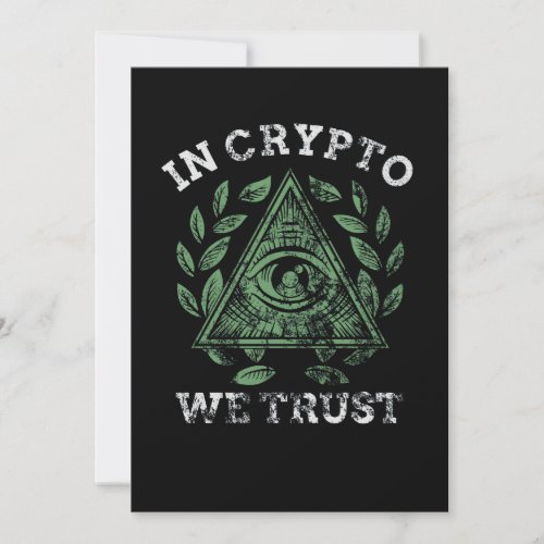 In Crypto We Trust Bitcoin Cryptocurrency Invitation