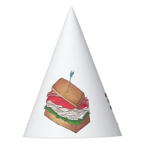 In Da Club Turkey Club Sandwich Funny Foodie Diner Party Hat