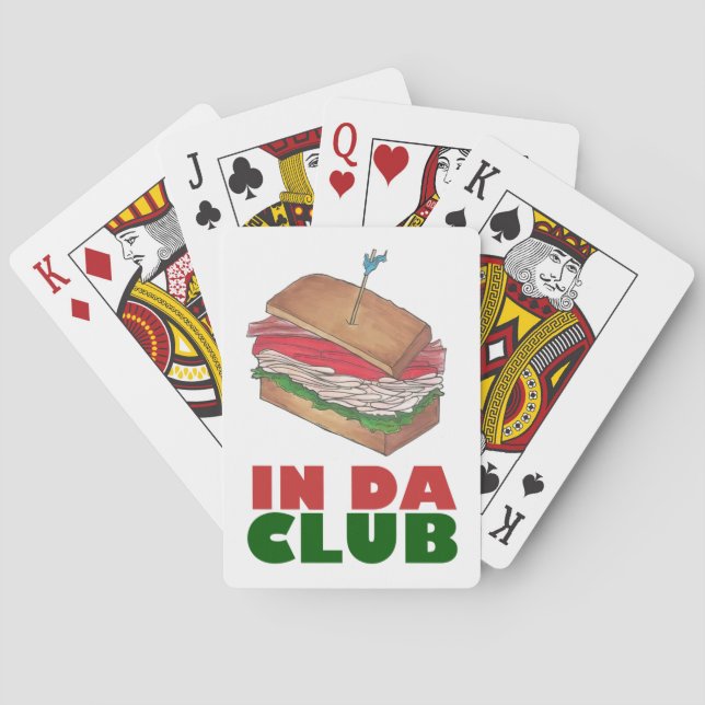 In Da Club Turkey Club Sandwich Funny Foodie Diner Poker Cards (Back)