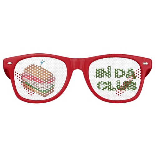 In Da Club Turkey Club Sandwich Funny Foodie Diner Retro Sunglasses