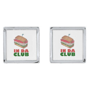 In Da Club Turkey Club Sandwich Funny Foodie Gift Cufflinks