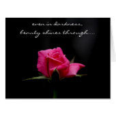 in darkness beauty shines through, rose on black (Front Horizontal)