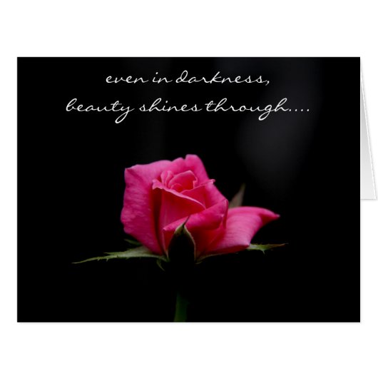 in darkness beauty shines through, rose on black (Front Horizontal)
