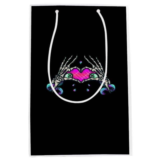 In Death Skeleton Heart Hands Classic Style Medium Gift Bag (Front)