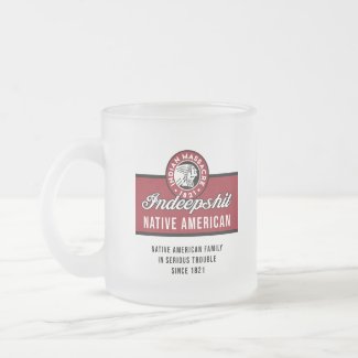 In deep shit frosted glass coffee mug