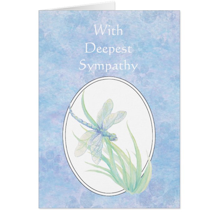 In Deepest Sympathy Beautiful Blue Dragonfly Card | Zazzle