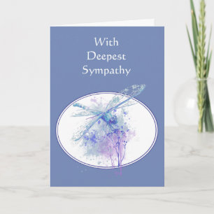 In Deepest Sympathy Beautiful Blue Dragonfly Card
