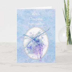 In Deepest Sympathy Beautiful Blue Dragonfly Card
