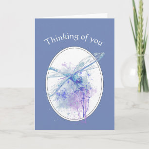 In Deepest Sympathy Beautiful Blue Dragonfly Card
