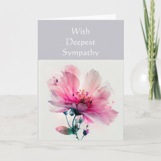 In Deepest Sympathy Garden Flower Floral Card (Front)