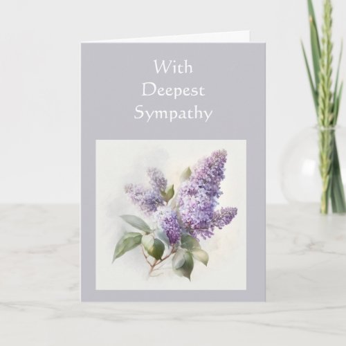 In Deepest Sympathy Garden Flower Lilac Card