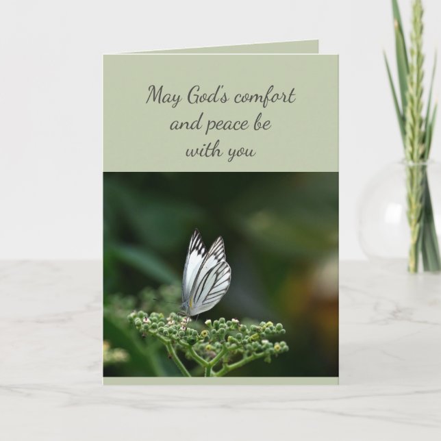 In Deepest Sympathy Help in Difficulty Butterfly C Card (Front)