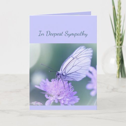 In Deepest Sympathy Help in Difficulty Butterfly Card
