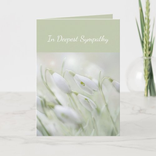 In Deepest Sympathy Help in Difficulty Snowdrops Card