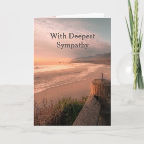 In Deepest Sympathy sky Clouds Lake Beach  Card