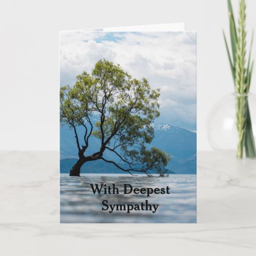In Deepest Sympathy sky Clouds Lake Tree Mountains Card